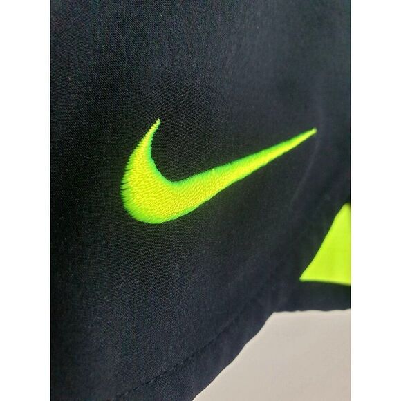 Nike Dri-Fit Athletic Running Shorts XS Black Yellow Double Layer Activewear - Picture 7 of 8